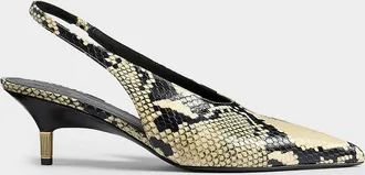 Khaite 55mm Bella Snake-Embossed Leather Pumps