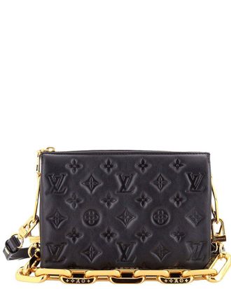 Louis Vuitton Black Monogram Embossed Lambskin Coussin Bb (Authentic Pre- Loved)