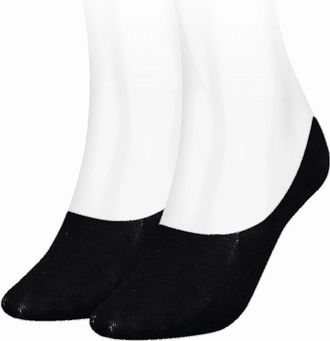 Tommy Hilfiger Womens Tommy Hilfiger 2 Pack Womens Invisible Socks Black - Size: 6.5/6/8/7.5/7