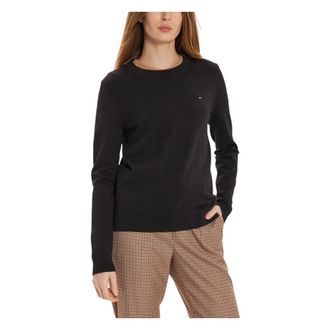 Tommy Hilfiger Truien & Vesten, Dames, Zwart, S, Katoen, CO Jersey Stitch LS