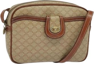 Celine Pre-owned Canvas celine-bags - Dames - Vintage Schoudertas - Beige - ONE Size - Leer - Vintage