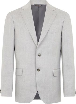 Brooks Brothers Wollen blazer - Heren - Blazers - Grijs - 4XL - Wol - Jassen