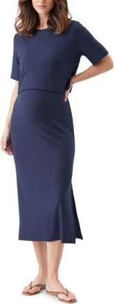 Ripe Ivy Rib Nursing Dress Navy at Nordstrom, Size Xx-Large Au