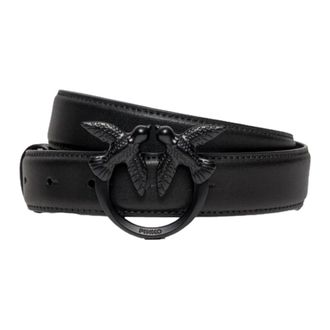 Pinko Love Berry Color Block Leren Riem - Dames - Riemen - Zwart - M - Leer - Accessoires