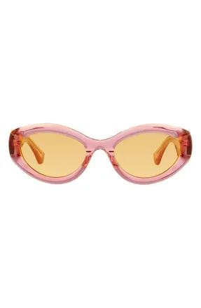 Kurt Geiger 54mm Cat Eye Sunglasses in Pink Yellow/Yellow at Nordstrom