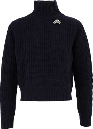 Shirt a Porter Cut Out Brooch V-Back Cropped Sweater
