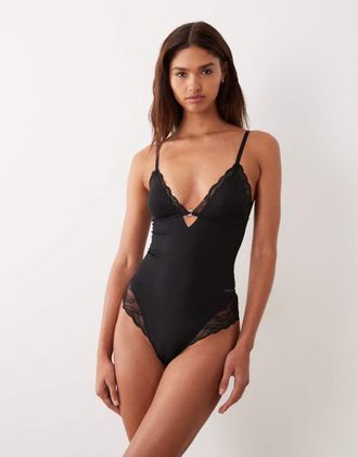 Calvin Klein Shapewear Sensual - Body in pizzo elasticizzato nero