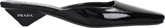 Prada Black Leather Flat Womens Sandals
