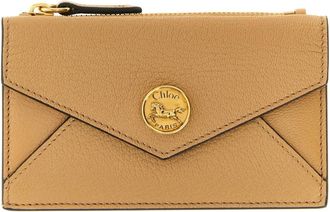 Chlo&eacute; Envelope Kleine Portemonnee - Dames - Accessoires - Beige - Maat: ONE Size Leer