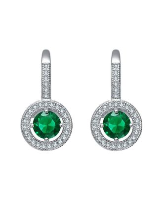 Rachel Glauber Diamond Cz Dangle Earrings