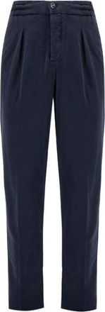 Kiton Joggingbroek - Heren - Slim Fit Broeken - Blauw - W33 - Katoen - Broeken