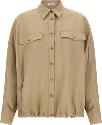 Brunello Cucinelli Beige Relaxed Solid Shirt