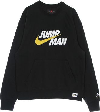Nike Jordan Lichtgewicht Crewneck Sweatshirt met Kangaroo Zak - Heren - Sportshirts - Zwart - XL - Katoen - Fitness
