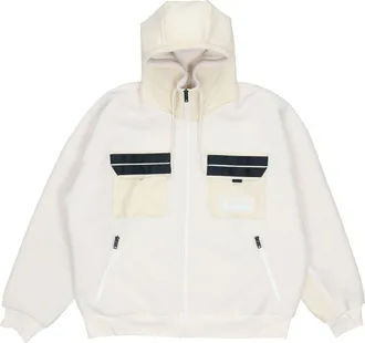 Nike Jordan Mens Air Jordan Splicing Polar Fleece Hooded Jacket Light Ivory DQ0385-110