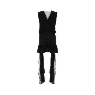 Blumarine Blouses, female, Black, Size: 2XS Georg Dress with Jersey