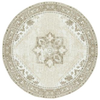 Safavieh Alfombra tradicional de poli&eacute;ster verde/blanco, 183 cm