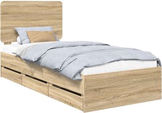 vidaXL Estructura De Cama Roble Sonoma 100 X 200 Cm Madera Ingenieril Vidaxl