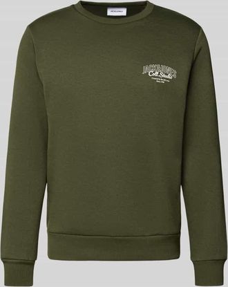 Jack & Jones Jack & Jones Sweatshirt mit Label-Print Modell MAKOTO in Dunkelgruen, Größe XXL