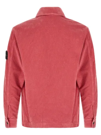 Stone Island Garment-Dyed Cotton Corduroy Overshirt - Pink