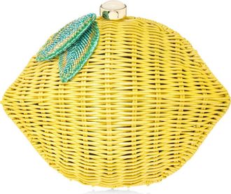 Judith Leiber Lemon Wicker Basket Clutch in Champagne Citrine at Nordstrom
