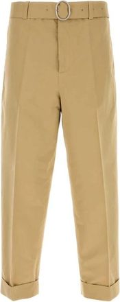 Jil Sander Beige Katoenmix Casual Broek - Heren - Straight fit broeken - Beige - L - Katoen - Broeken