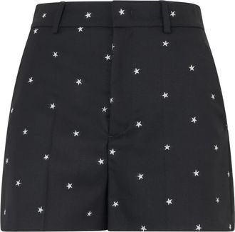 Red Valentino Star Print Shorts - Dames - Bermuda - Zwart - XS - Katoen - Korte Broeken