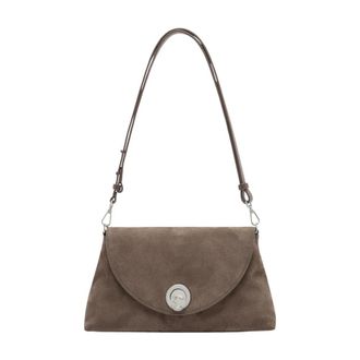 Coccinelle Nikla Suede Medium - Dames - Schoudertassen - Bruin - ONE Size - Su&egrave;de - Tassen