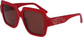 Karl Lagerfeld Sunglasses, female, Red, Size: ONE SIZE Red Acetate Sunglasses