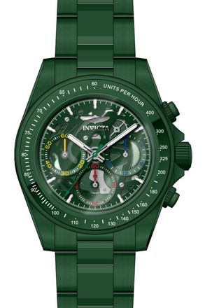 Invicta Speedway 51033 Herenhorloge - Quartz Uurwerk - Roestvrij Staal met Groene Wijzerplaat - 39 mm
