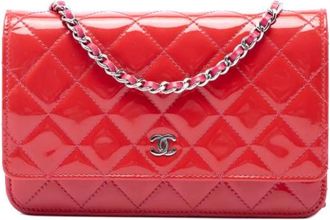 Chanel Pre-owned Wallet on Chain - Dames - Vintage Schoudertas - Rood - ONE Size - Leer - Vintage
