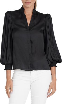 Love Token Elizabeth Button Down Blouse In Black