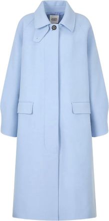 TOMBOY Balmacaan single-breasted coat - women - Wool/Polyester/Fabric - OS - Blue