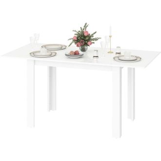 HOMCOM Tavolo Allungabile Moderno per 4-6 Persone 120-160x80x78 cm Bianco - Homcom