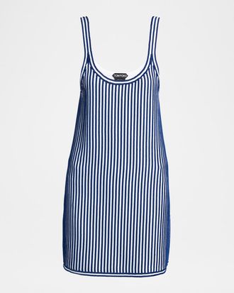Tom Ford Mariniere Velvet Knit Sleeveless Mini Dress