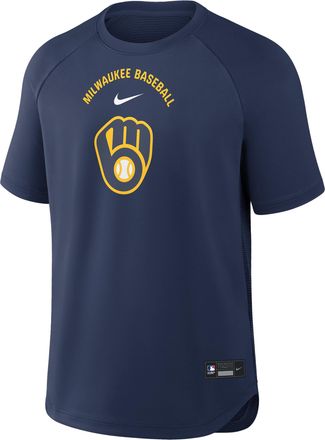 Nike Milwaukee Brewers Authentic Collection Batting Practice Pregame Nike Mens Dri-FIT MLB Top in Blue | 04HG160NMZB-7DX