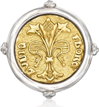 Ross-Simons Italian 2-Tone Sterling Silver Replica Florin Coin Ring