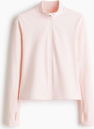 H&M Zip-through Sports Jacket With Softmove in Powder Pink at Nordstrom, Size Xx-Large