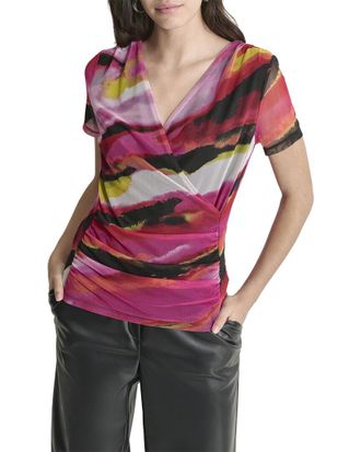 DKNY Dkny Faux Wrap Top