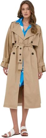 Beatrice .B Gabardina de doble botonadura con borde deshilachado - Coats - Mujer - Beige - M
