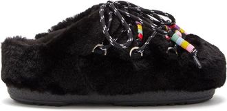 Moon Boot faux-fur beaded slippers - unisex - Rubber/Polyester/Polyester - 37/38 - Black