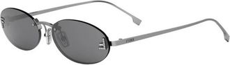 Fendi Kristallen Brillen van Topkwaliteit - Dames - Zonnebrillen - Grijs - 54 MM - Accessoires