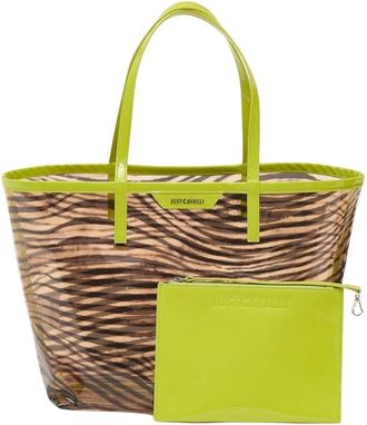 Just Cavalli Zebra Print Strandtas met Afneembare Pouch - Dames - Shoppers - Beige - ONE Size - Tassen