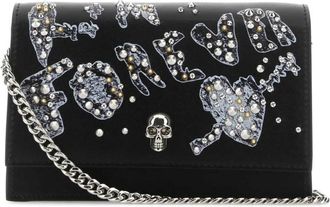Alexander McQueen Black Skull Mini Crossbody Bag
