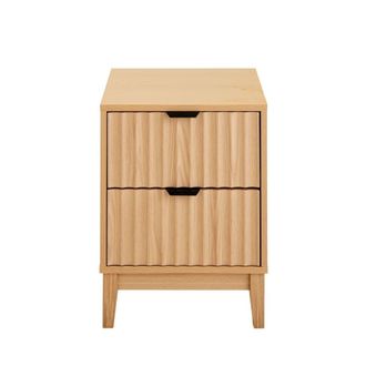 Calicosy Mesita de noche 2 cajones H52 cm - efecto madera clara