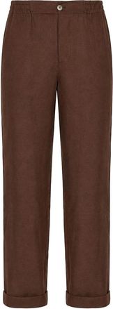 Alpha Studio Chocolate Linen Trousers