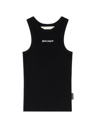 Palm Angels Black Classic Logo Fitted Tank Top