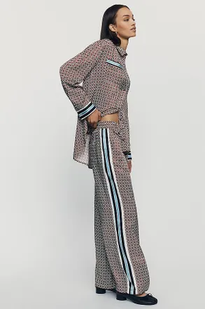 Maeve Brooklin Tie-Front Printed Pull-On Pants by Maeve