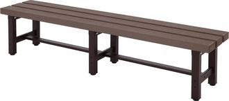 Hhg Banco De Jard&iacute;n De Aluminio Hhg-665, Banco De Parque Asiento Banco De Balc&oacute;n, Resistente A La Intemperie Wpc 180cm, Marr&oacute;n