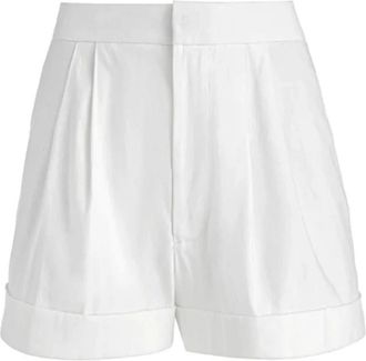 Alice & Olivia Conry Shorts - Dames - Bermuda - Wit - S - Linnen - Korte Broeken