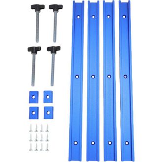 OEM Juego De Rieles Gu&iacute;a De Ranura En T De Aleaci&oacute;n De Aluminio De 400 Mm Con Gu&iacute;as M8 Para Sierra De Mesa Y Placa De Prensa De Madera, Azul -crezuo